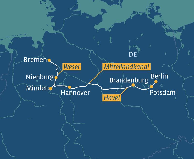 Berlin - Bremen Routenplan