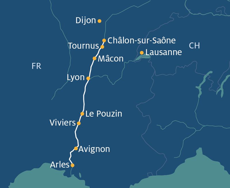 Routenplan Voyage Lyon-Le Pouzin Routenplan