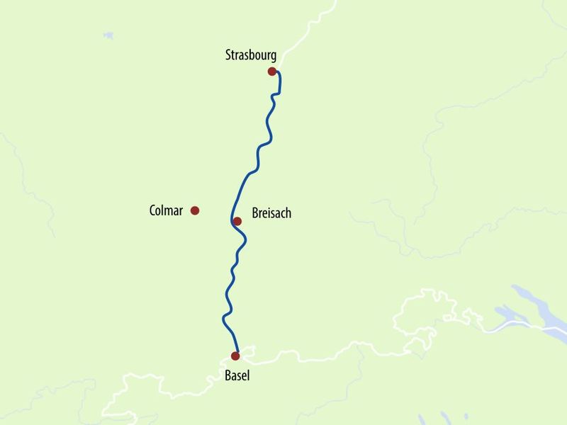 Karte Luxus-Schnupperreise ins Elsass Routenplan