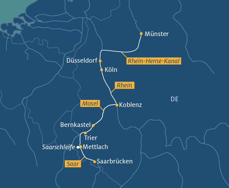 Münster - Saarbrücken Routenplan