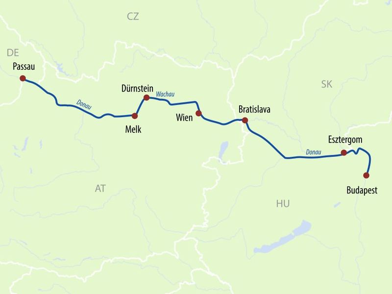 Thurgau Travel - Glanzlichter der Donau Routenplan