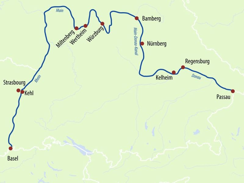 Karte Drei-Flüsse-Zauber Routenplan