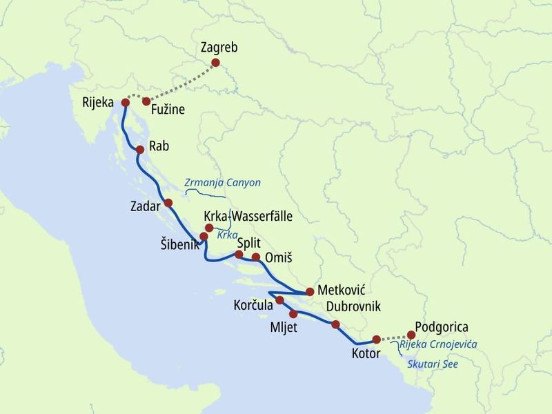 Thurgau Adriatica - Die Adriaküste Routenplan