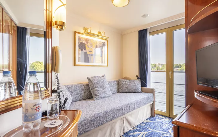 1-Bettkabine Oberdeck (ca. 9 m²) mit franz. Balkon