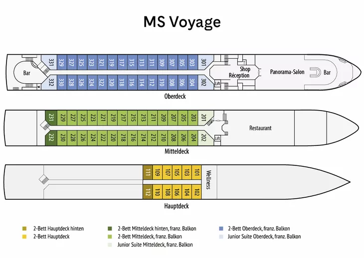 Deckplan MS Voyage 2027