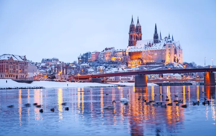 Meißen an der Elbe im Winter