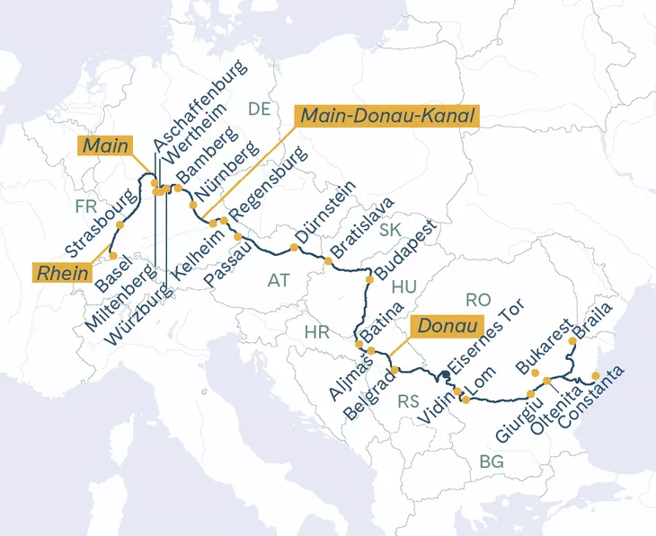 Routenplan Thurgau Prestige Constanta-Basel