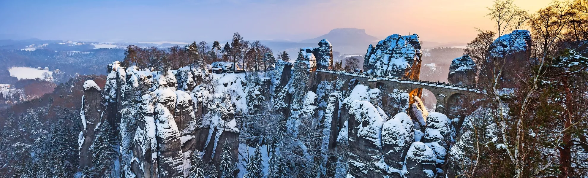Winterliche Bastei in der Sächsischen Schweiz - © Sliver - stock.adobe.com