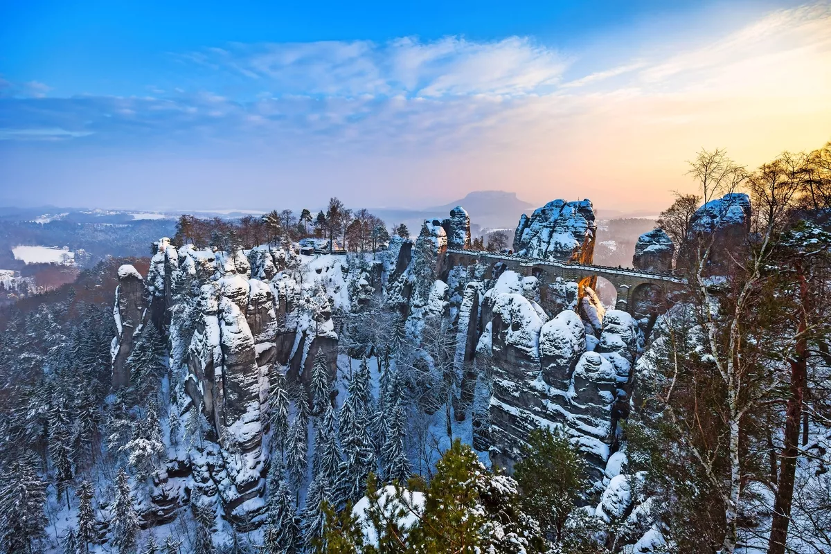 Winterliche Bastei in der Sächsischen Schweiz - © Sliver - stock.adobe.com