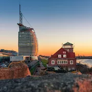 Sonnenuntergang in Bremerhaven, Deutschland