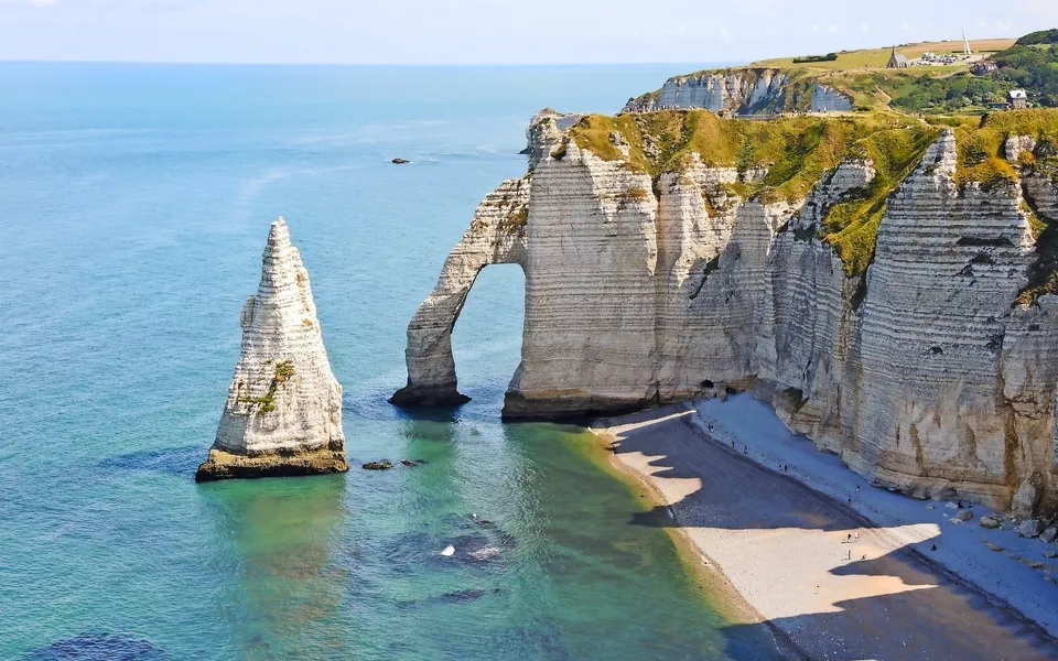 Klippen von Étretat in der Normandie, Frankreich