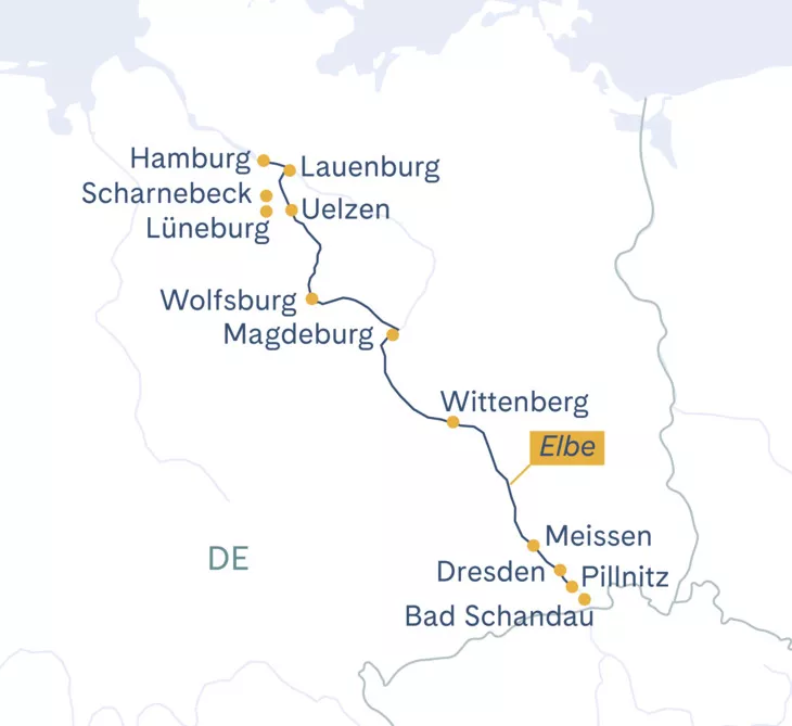 Routenplan: Thurgau Chopin Hamburg-Dresden