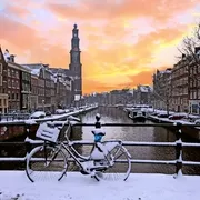 Westerkerk im winterlichen Amsterdam, Niederlande