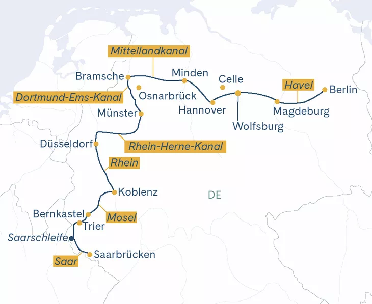 Routenplan Thurgau Saxonia Berlin-Saarbrücken