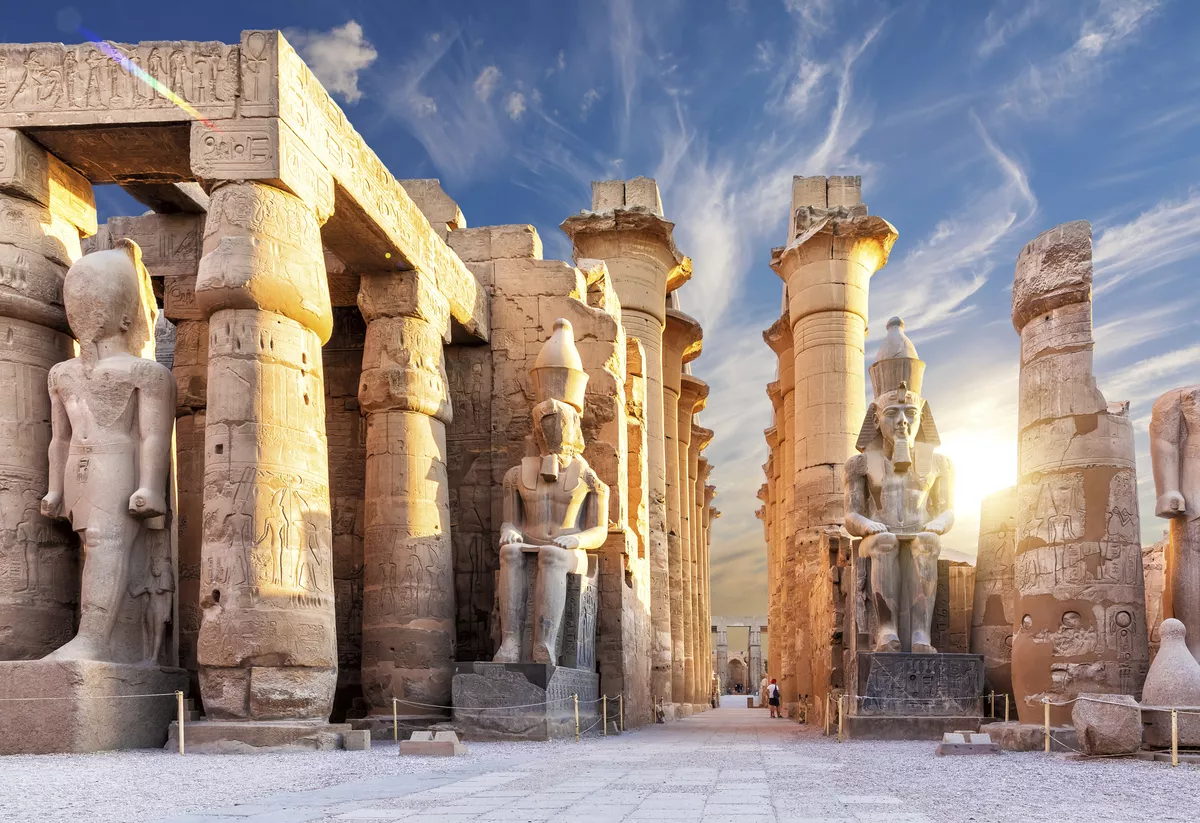 Columns and statues of the Luxor temple main entrance, first pyl - © AlexAnton - stock.adobe.com