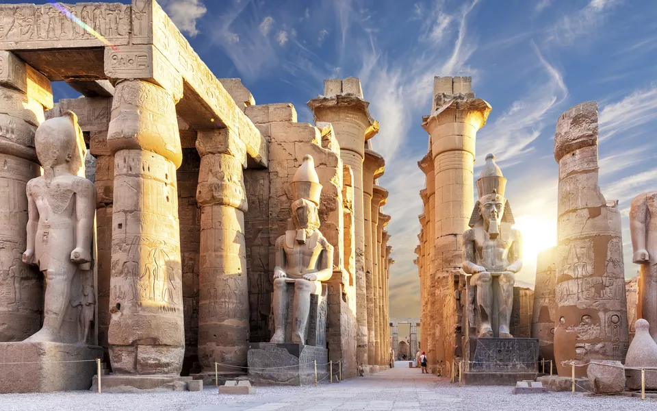 © AlexAnton - stock.adobe.com Columns and statues of the Luxor temple main entrance, first pyl