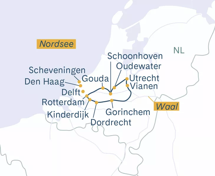 Routenplan Rotterdam-Utrecht-Rotterdam