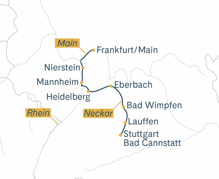 Routenplan Frankfurt–Stuttgart