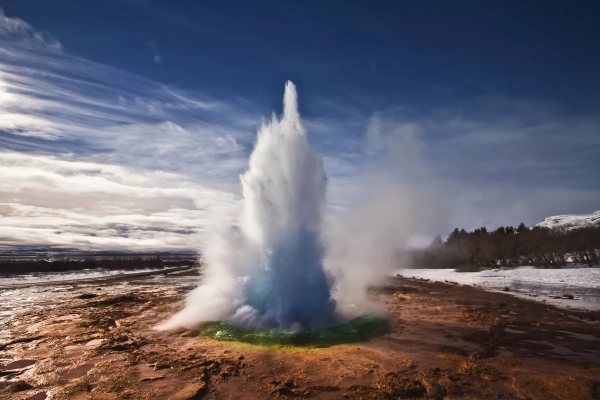springender Geysir Strokkur