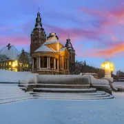 Haken-Terrassen in Stettin in winterlicher Landschaft