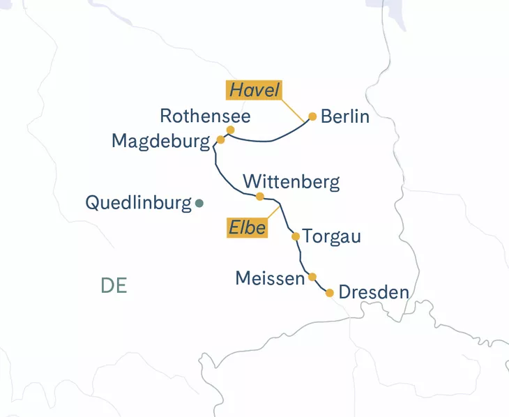 Routenplan Berlin-Dresden
