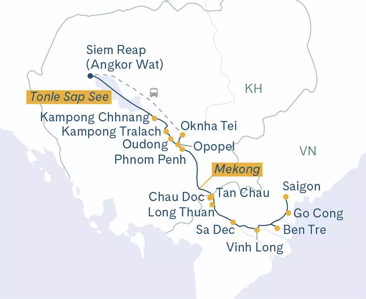 Routenplan Mekong Discovery CH