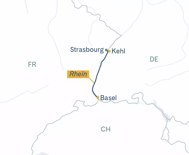 Routenplan Basel-Strasbourg-Basel