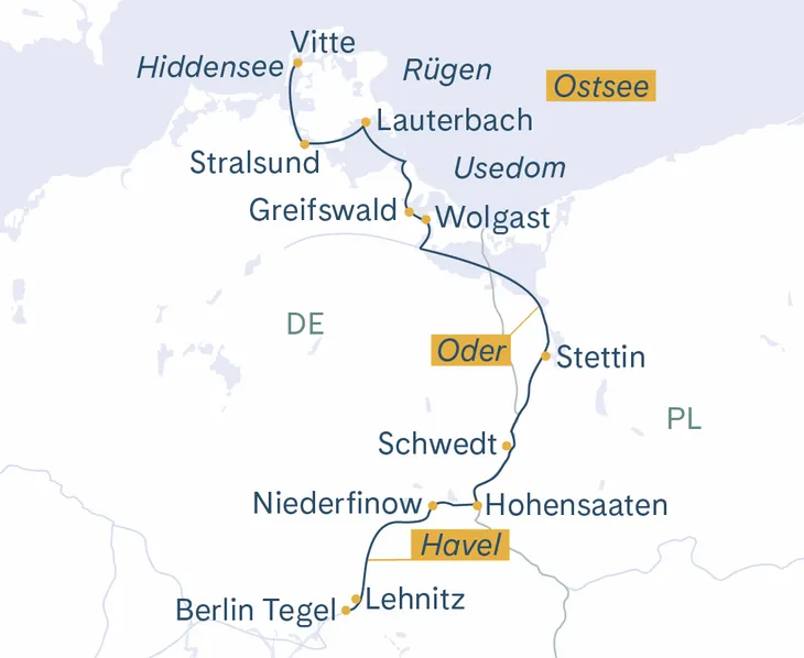Routenplan Thurgau Saxonia Berlin-Stralsund 2027 - CH