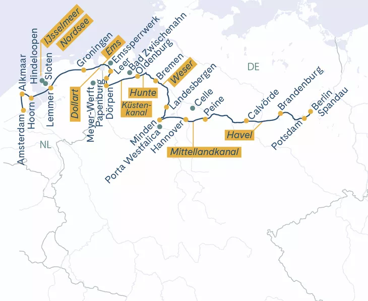 Routenplan Berlin-Amsterdam