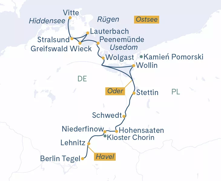 Routenplan Berlin-Stralsund-Berlin