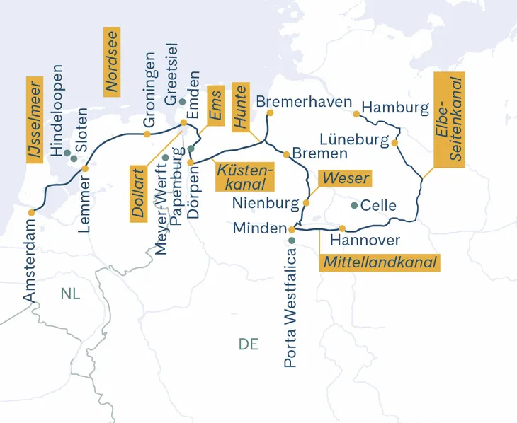 Routenplan Thurgau Saxonia Hamburg-Amsterdam 2027