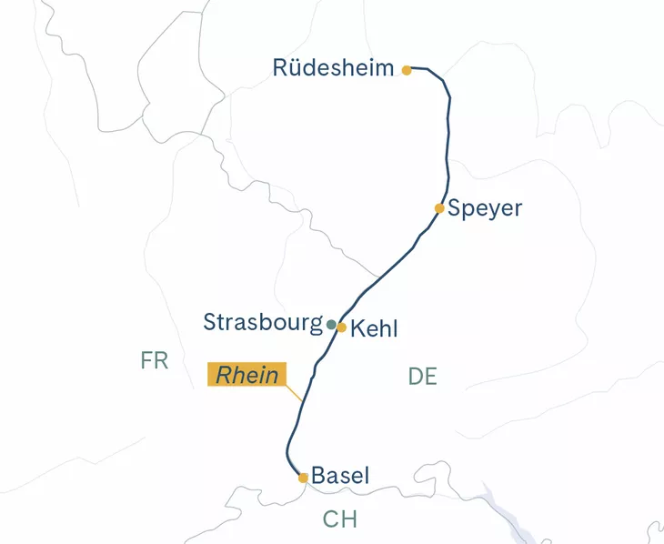 Routenplan BSL–RUE–BSL
