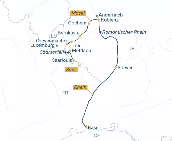 Routenplan EDEL BSL–TR–BSL