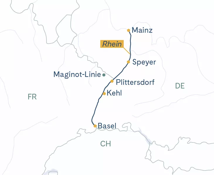 Routenplan Basel-Mainz-Basel