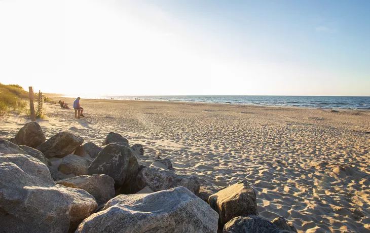 Strand Meer Swinemünde Sonnenuntergang 