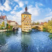 Old town Bamberg in Bavaria, Germany. Romantic  historical town 