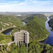 Photo aérienne de la boucle de la Sarre avec Chemin des cimes