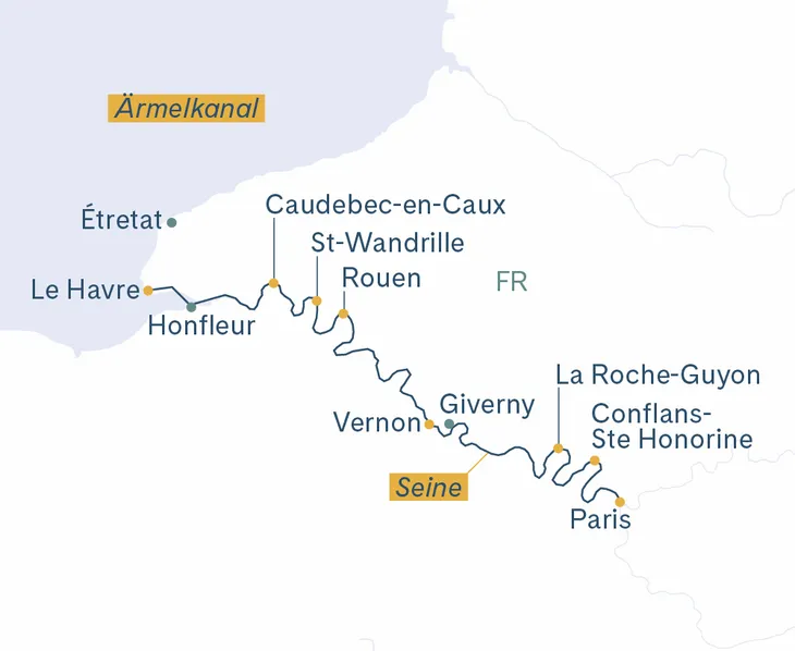 Routenplan MS Seine Comtesse
