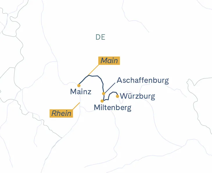 Routenplan Thurgau Saxonia Würzburg-Mainz