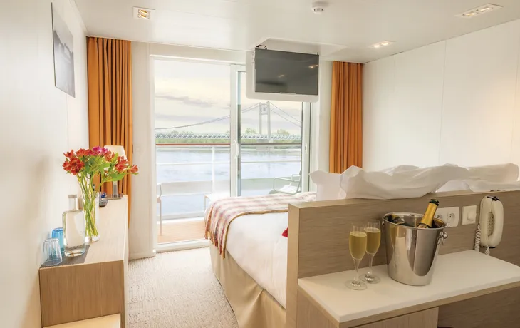 MS Loire Princesse, Kabine mit zwei getrennten Betten, Oberdeck - ©CroisiEurope