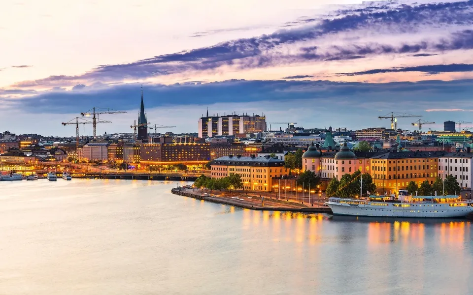 Scenic Sommer Nacht-Panorama von Stockholm,Schweden