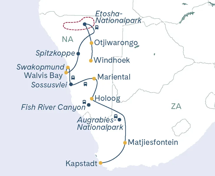 Routenplan African Explorer