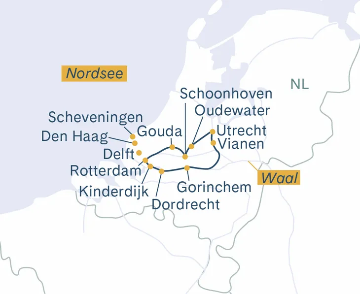 Routenplan Rotterdam-Utrecht-Rotterdam