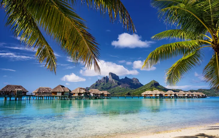 Bora Bora von Palmen umrahmt - © Mike Liu - Fotolia